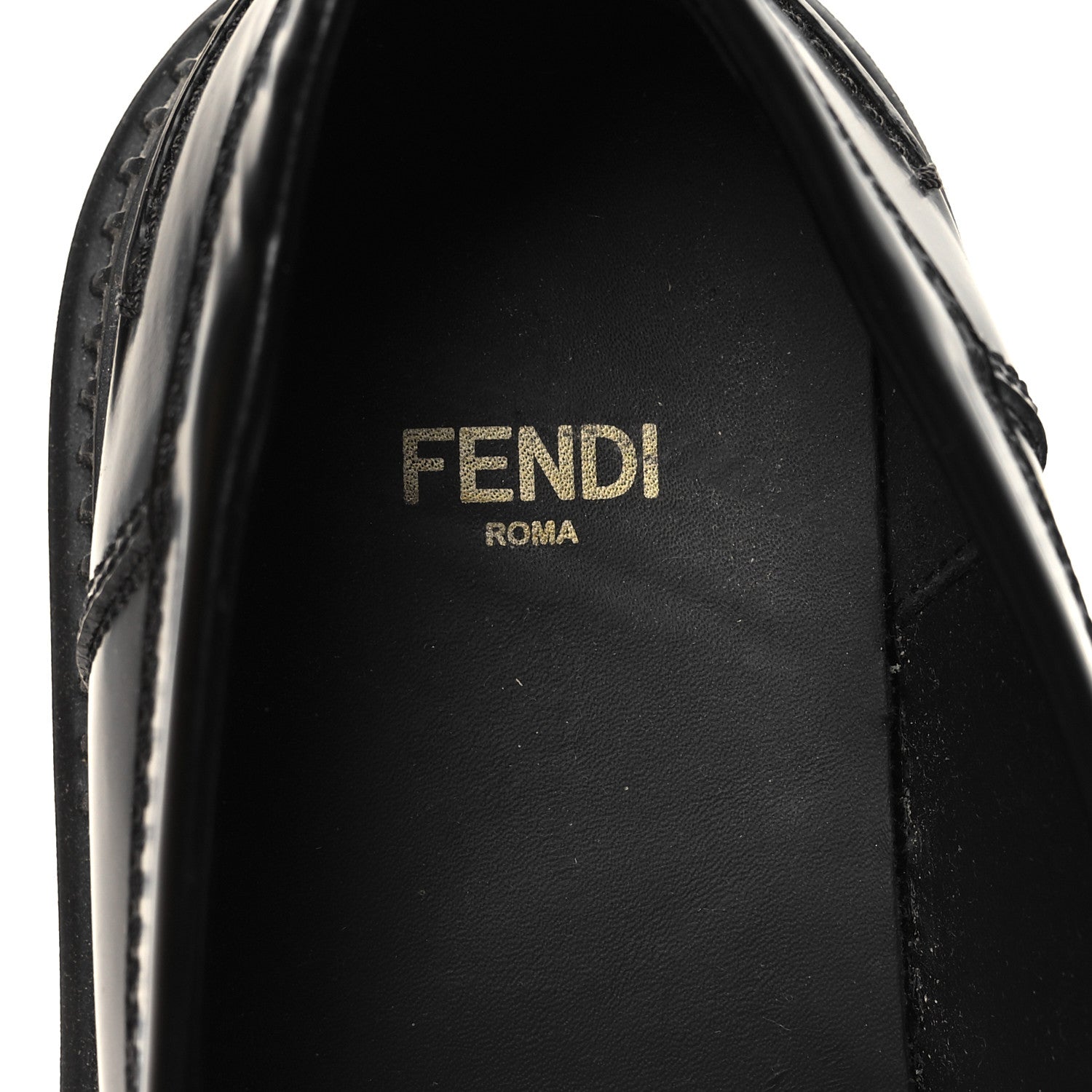 Fendi Vitello Abrasivato Fendigraphy 50mm Loafers 37 Black 8 of 9