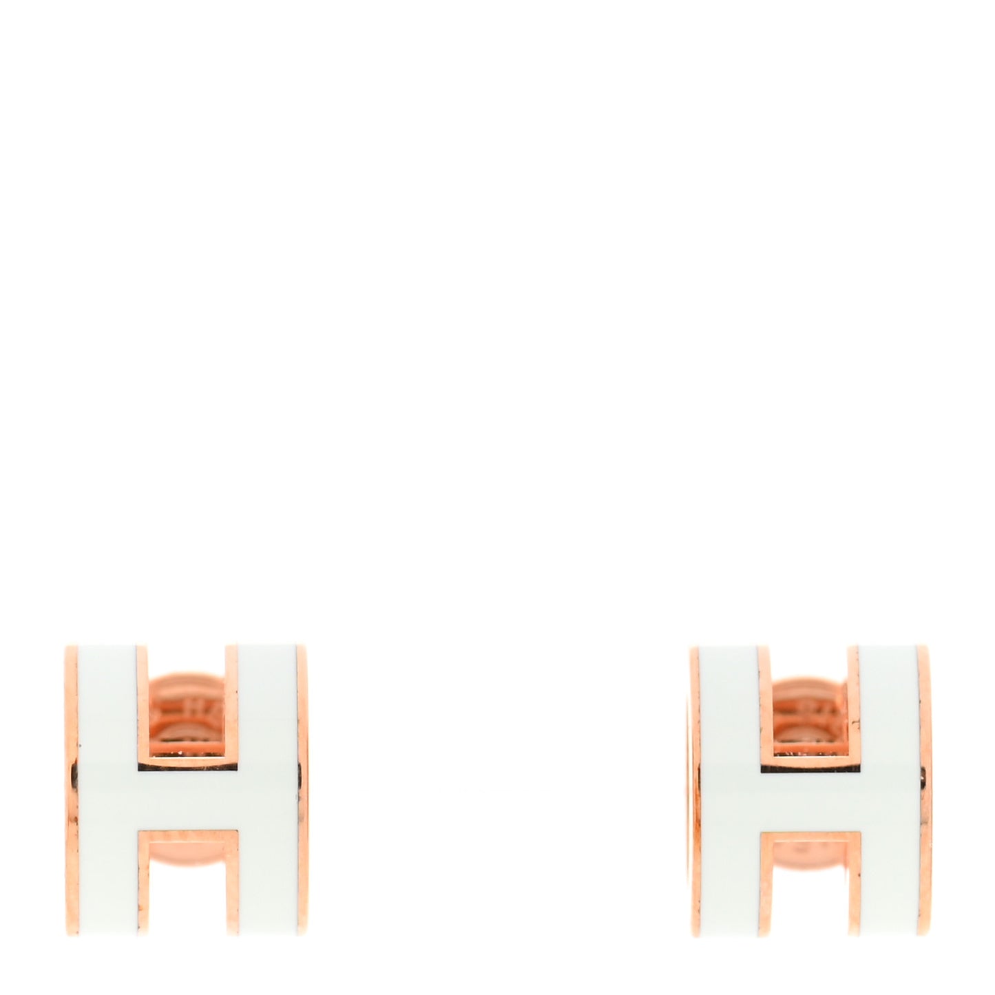 Rose Gold Lacquered Mini Pop H Earrings Vert Fizz