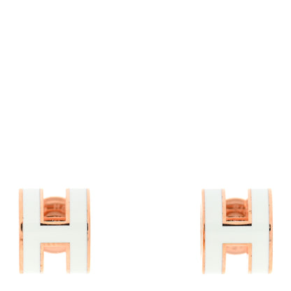 Hermes Rose Gold Lacquered Mini Pop H Earrings Vert Fizz 1 of 6