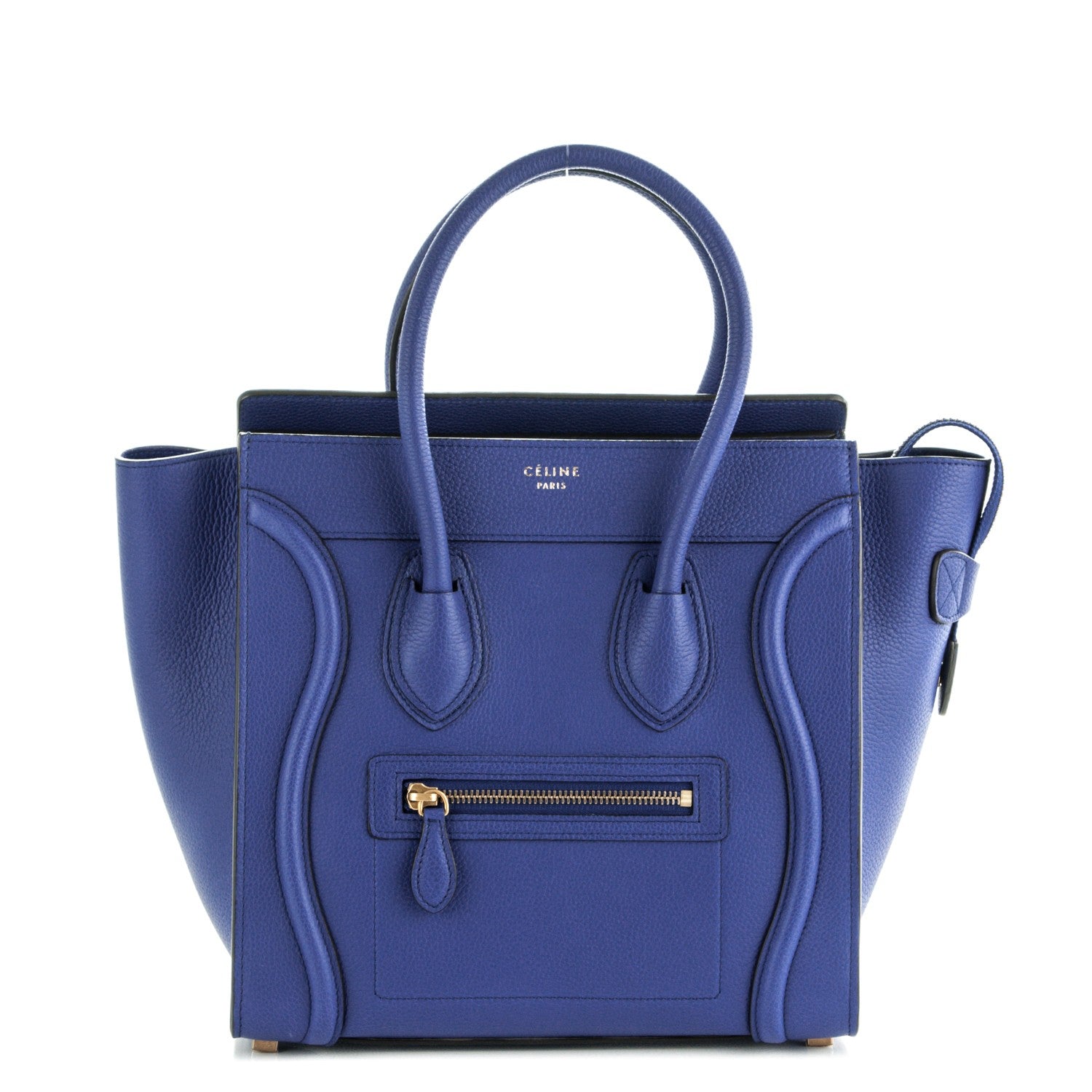 Celine Drummed Calfskin Micro Luggage Indigo 1 of 7