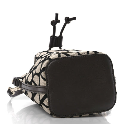 Valentino Garavani Toile Iconographe Nappa Mini Vlogo Signature Bucket Bag Naturale Black Fondant 4 of 8