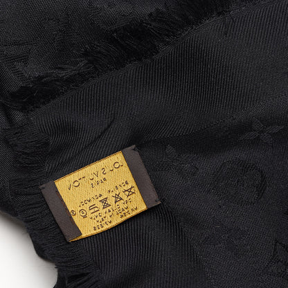 Louis Vuitton Silk Wool Monogram Shawl Black 3 of 3