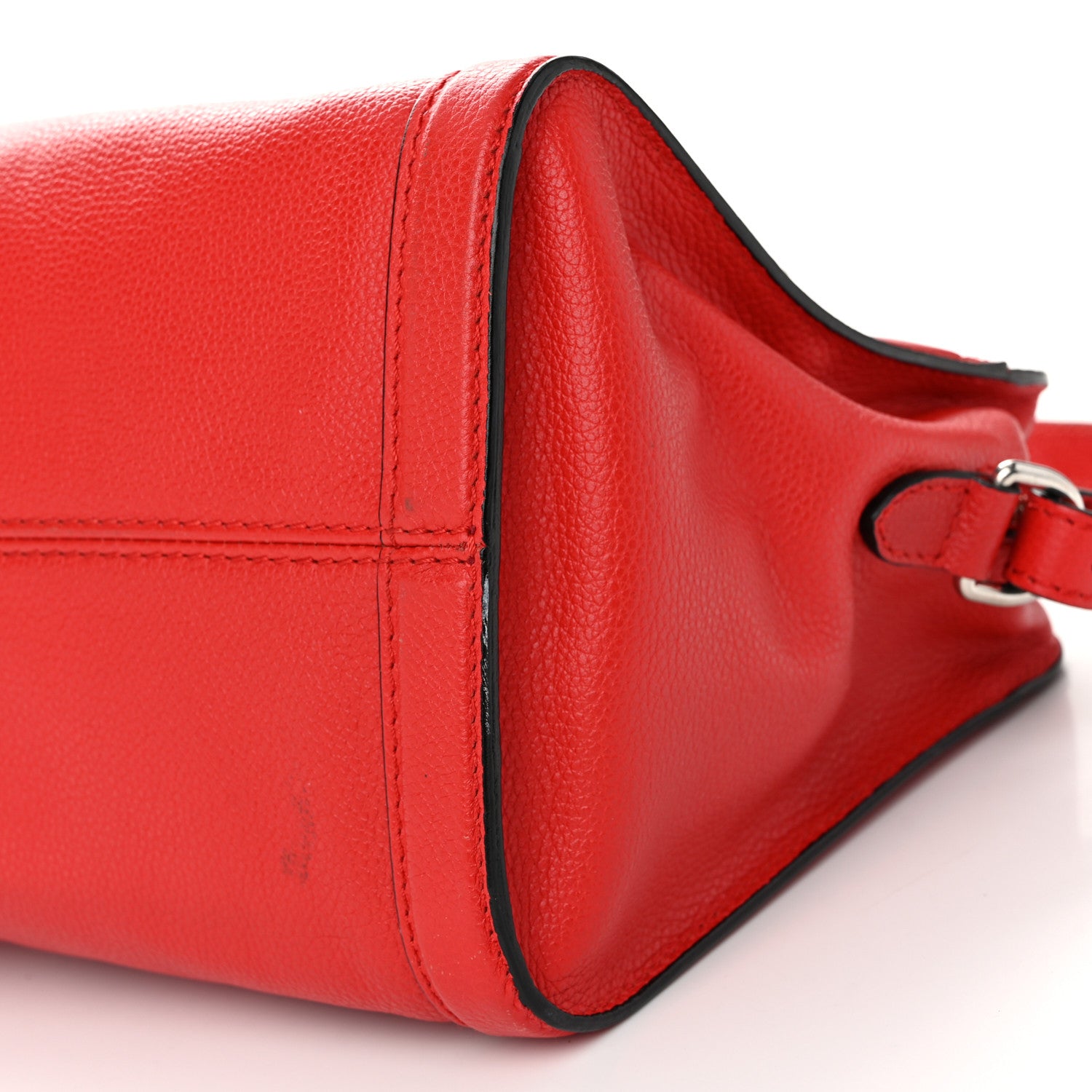 Alexander McQueen Pebbled Calfskin Small Skull Padlock Zip Around Tote Red 10 of 10