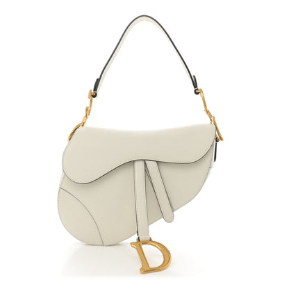 Christian Dior Grained Calfskin Saddle Bag White 1 of 12