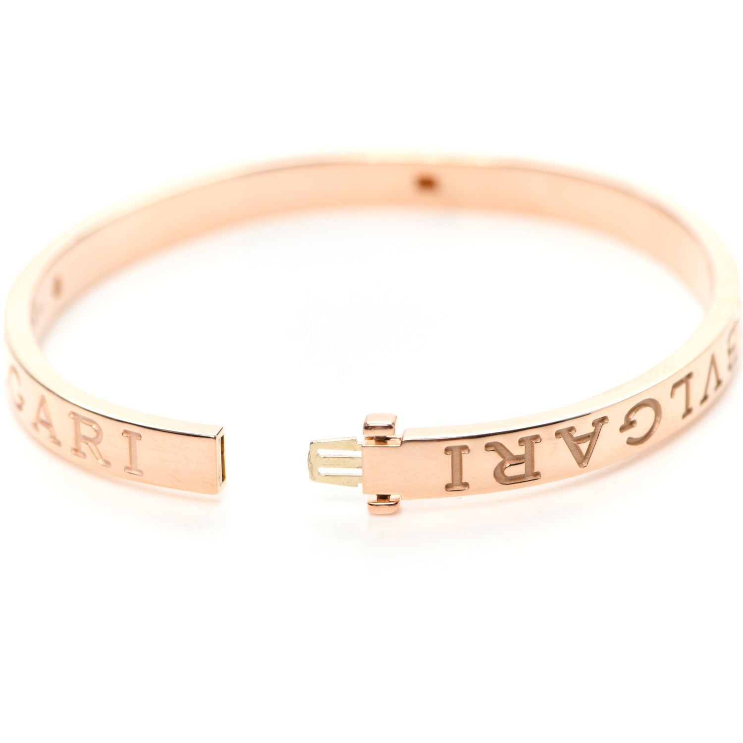 Bulgari 18K Rose Gold Diamond B.Zero1 Essential Bangle Bracelet M 4 of 6