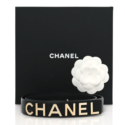 Chanel Calfskin Logo Belt 80 32 Black 5 of 5