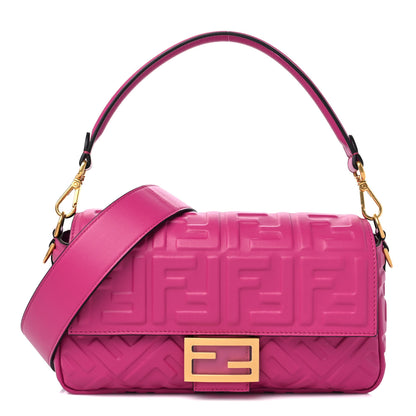 Fendi Nappa FF 1974 Embossed Baguette Ciclamino Pilar 1 of 11