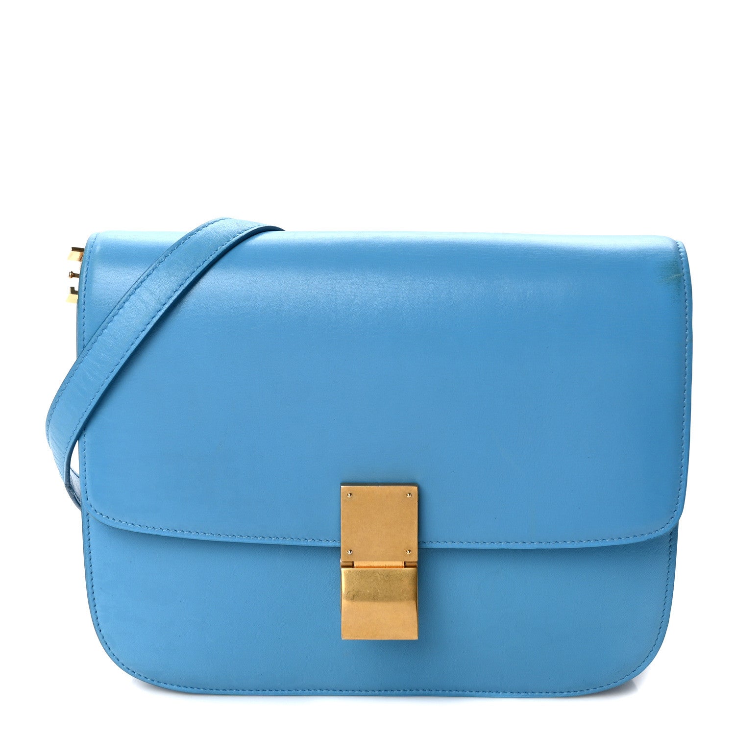 Celine Box Calfskin Medium Classic Box Flap Bag Blue 1 of 11