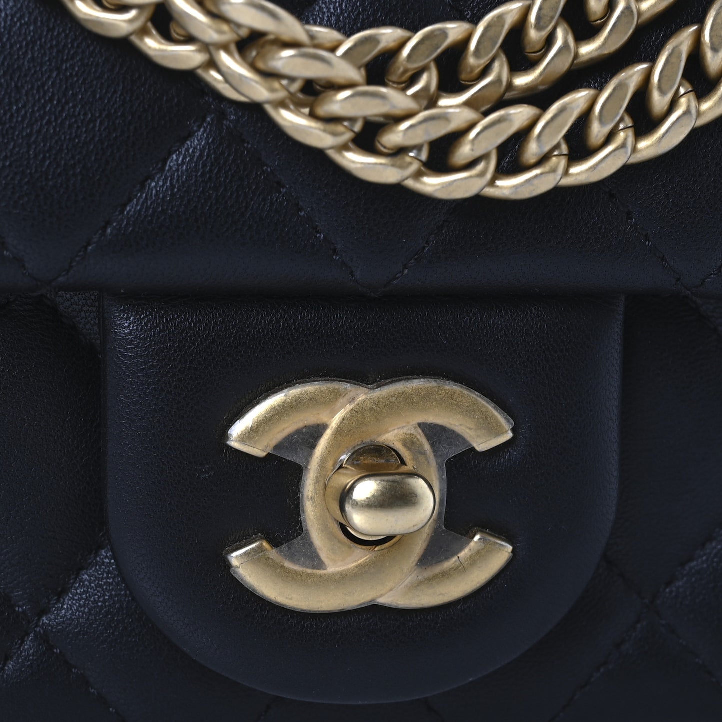 Lambskin Quilted Mini Rectangular Sweet Camellia Flap  Black