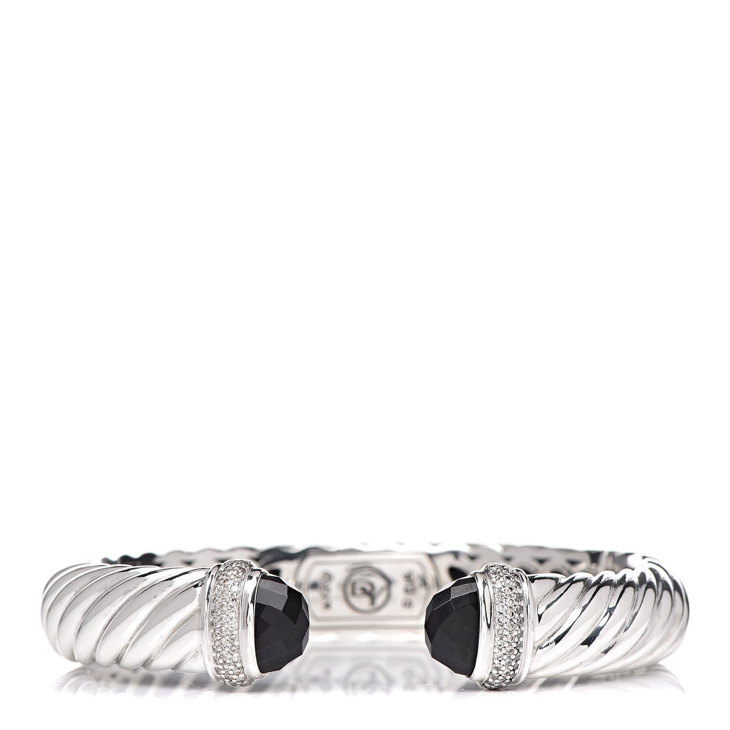 Sterling Silver Diamond Black Onyx 10mm Waverly Bracelet