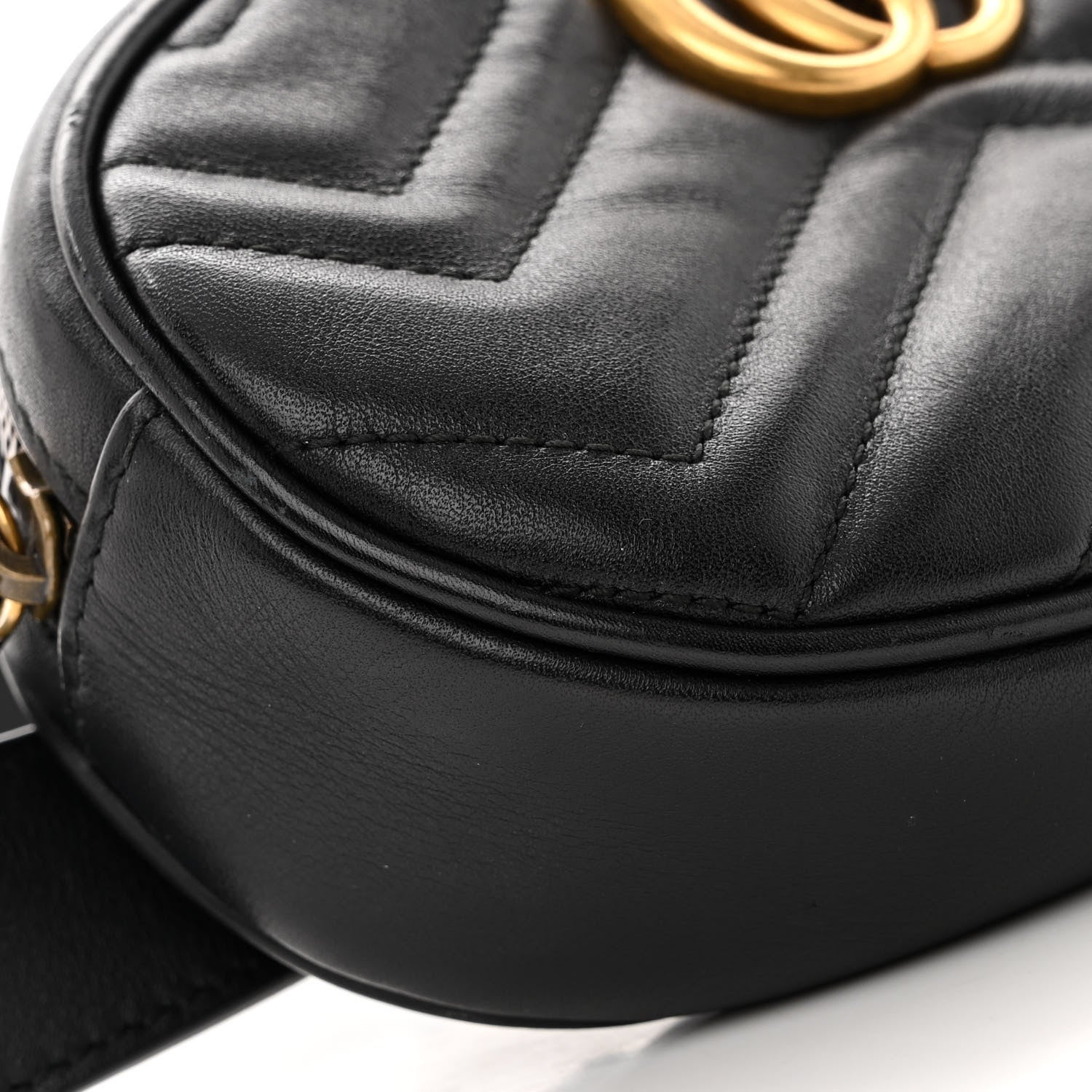 Gucci Calfskin Matelasse GG Marmont Belt Bag 65 26 Black 10 of 11