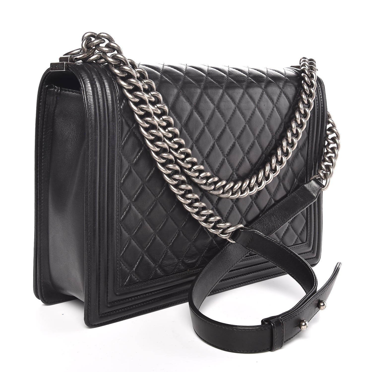 Chanel Lambskin Quilted Large Boy Flap Black 3 of 9