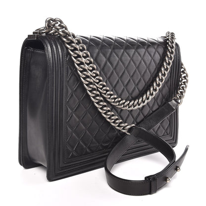 Chanel Lambskin Quilted Large Boy Flap Black 3 of 9