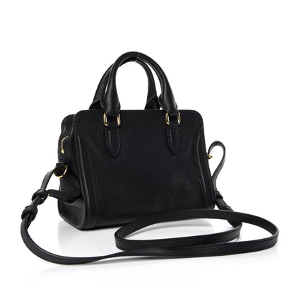 Alexander McQueen Pebbled Calfskin Mini Padlock Tote Black 3 of 9