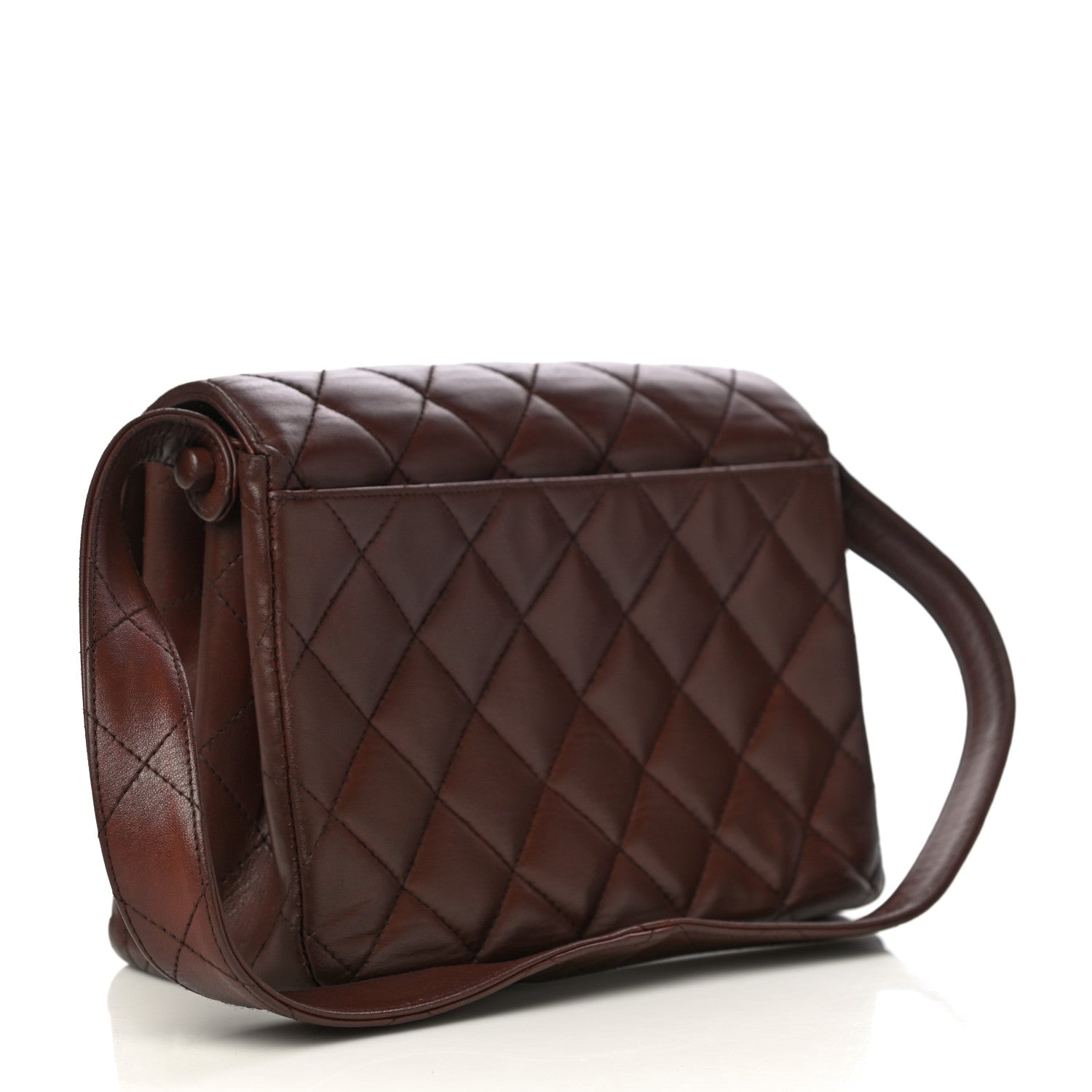 Chanel Lambskin Quilted Small Single Flap Brown 2 of 14