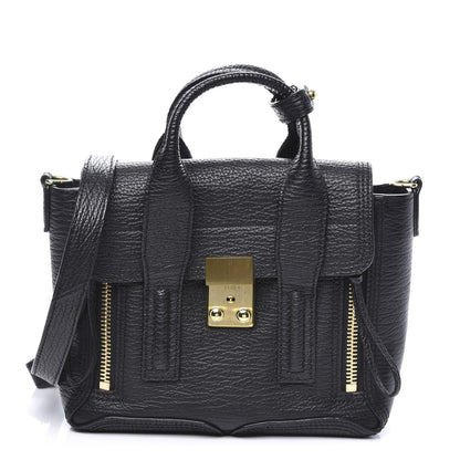 3.1 Phillip Lim 3.1 Textured Calfskin Mini Pashli Satchel Black 1 of 10