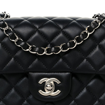 Chanel Lambskin Quilted Mini Rectangular Flap Black 9 of 12