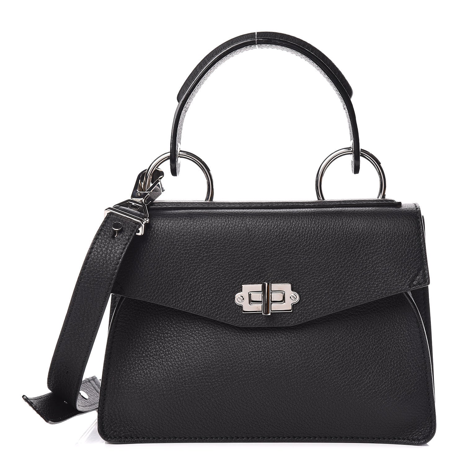 Proenza Schouler Pebbled Calfskin Small Hava Top Handle Bag Black 1 of 11