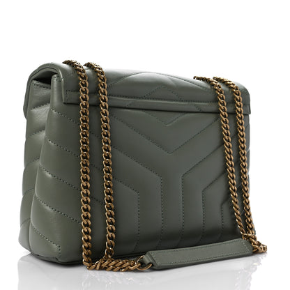 Saint Laurent Calfskin Y Quilted Monogram Small Loulou Chain Satchel Light Sage 3 of 7