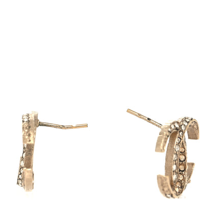 Chanel Crystal CC Moon Earrings Gold 5 of 5