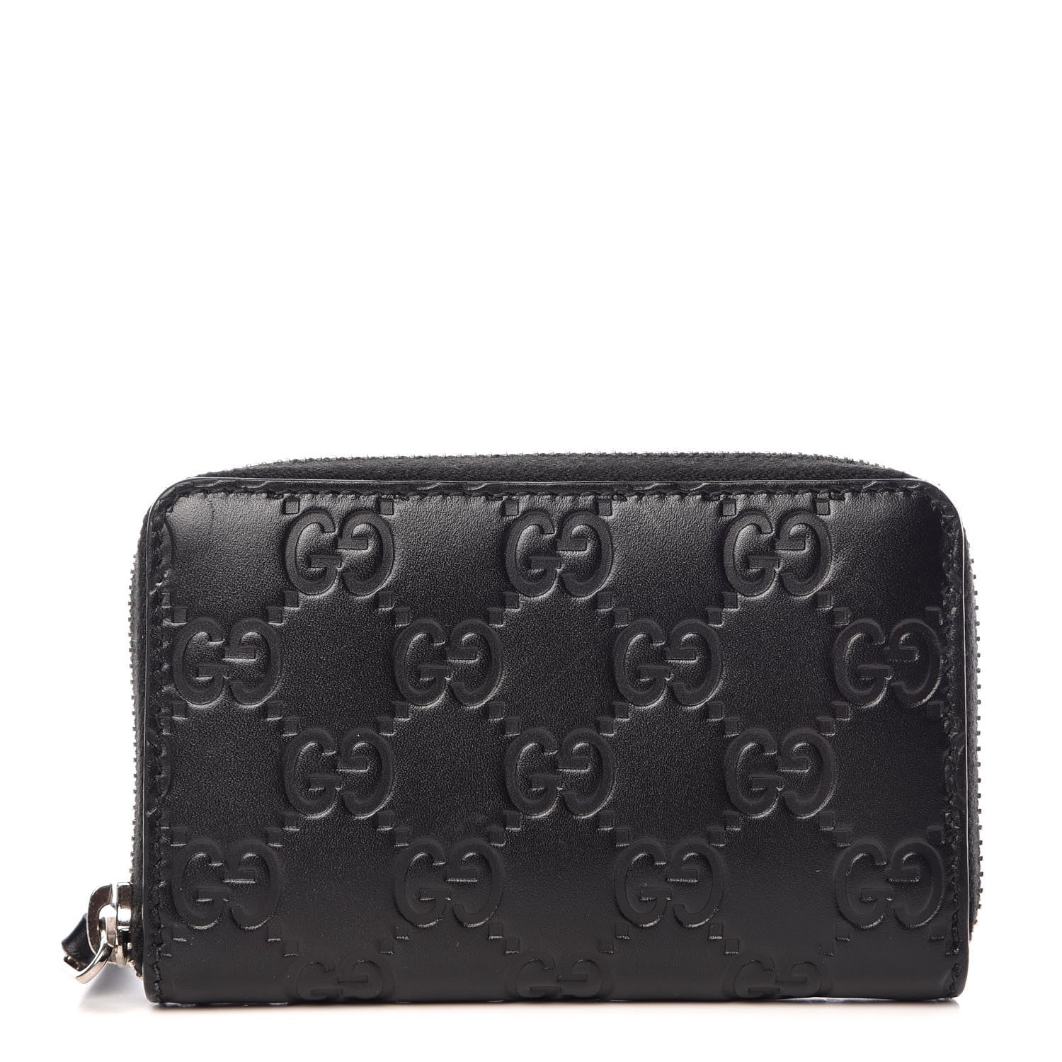 Gucci Guccissima Zip Around Card Case Black 1 of 9