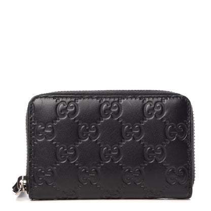 Gucci Guccissima Zip Around Card Case Black 1 of 9