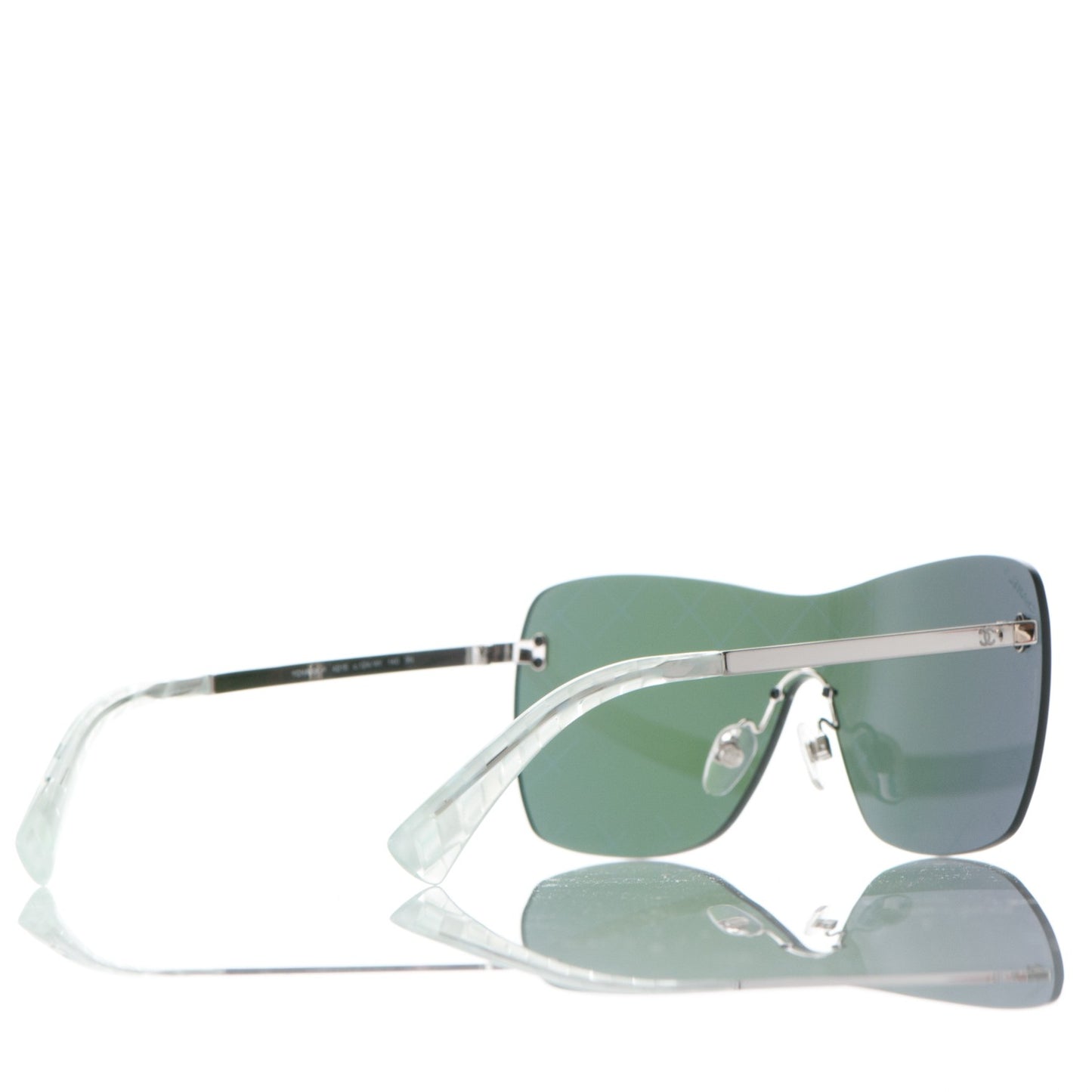 Shield Runway Sunglasses 4215 Silver Blue Mirror