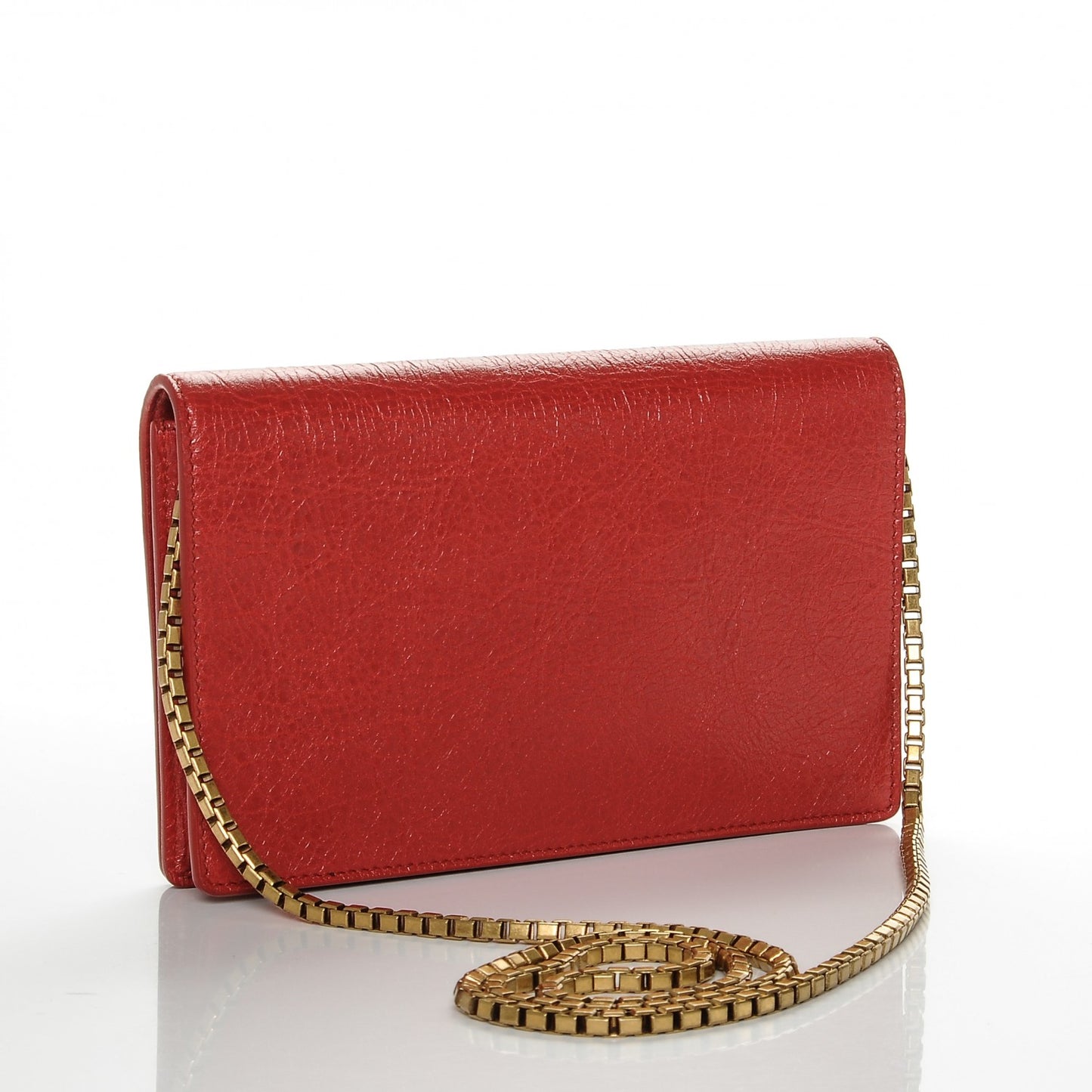 Agneau Gold Metallic Edge Hardware Wallet On Chain Red