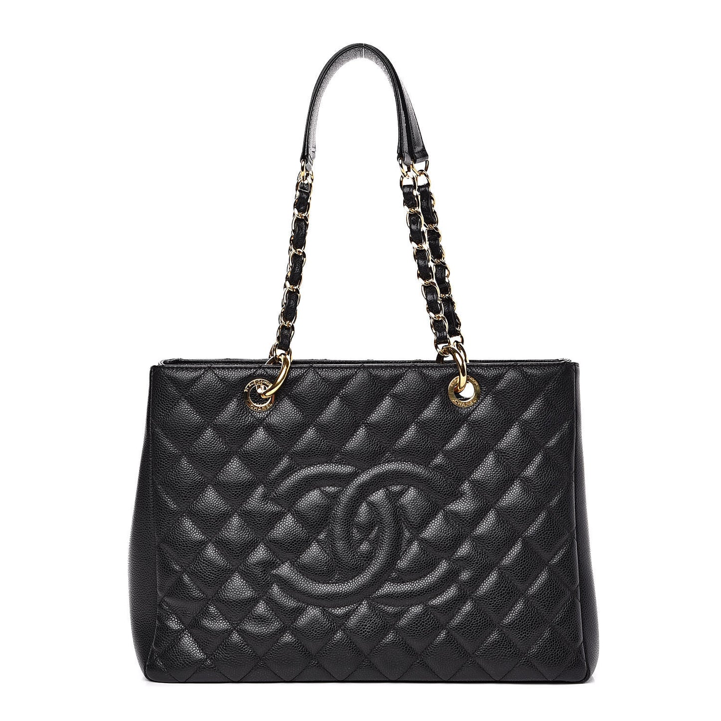 Caviar Quilted Grand Shopping Tote GST Black