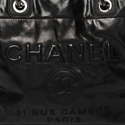 Chanel Glazed Calfskin Small Deauville Tote Black 8 of 10