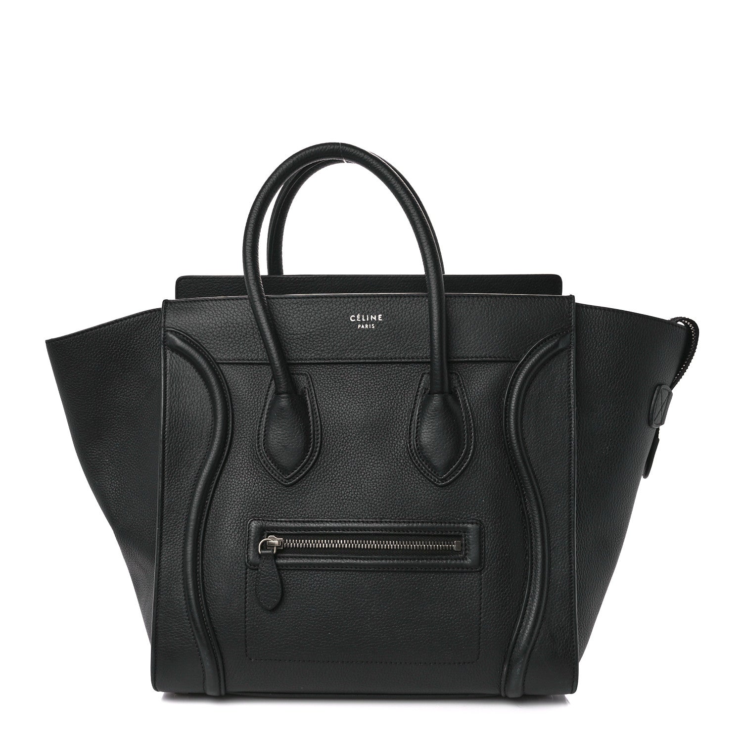 Celine Drummed Calfskin Micro Luggage Black 1 of 14