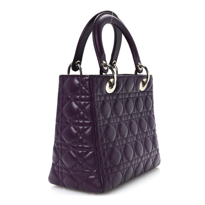 Christian Dior Lambskin Cannage Medium Lady Dior Purple 3 of 10