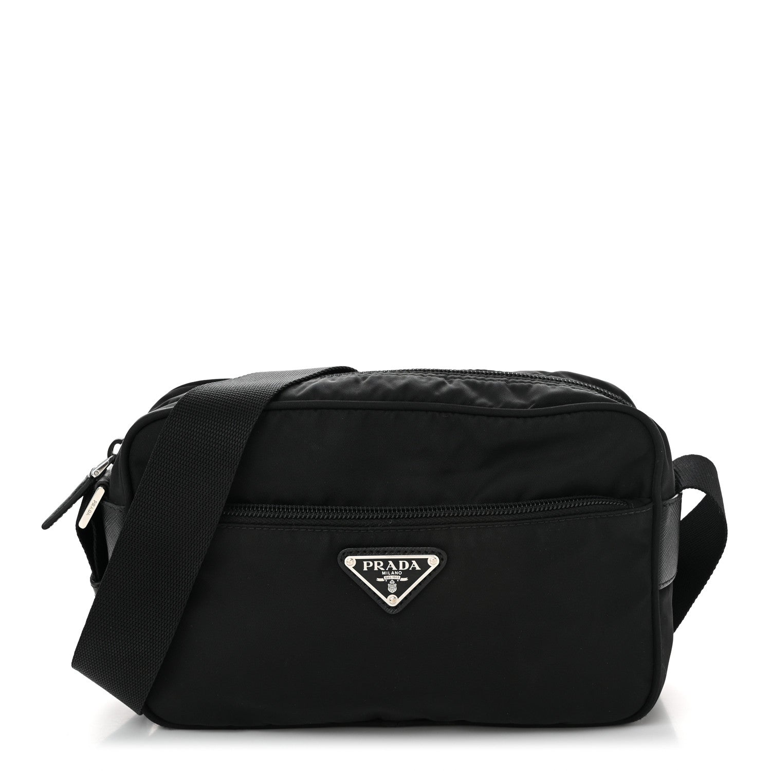 Prada Tessuto Nylon Triangle Shoulder Bag Black 1 of 10
