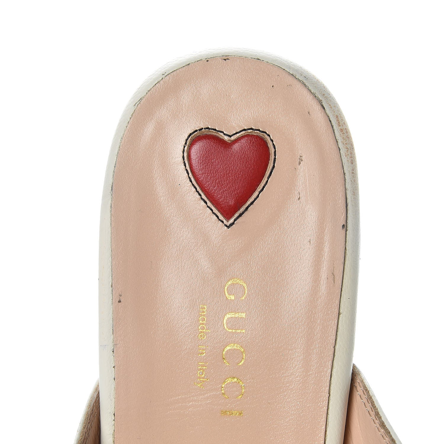 Gucci Goatskin Bee Star Embroidered Womens Princetown Slippers 38.5 Mystic White 13 of 19