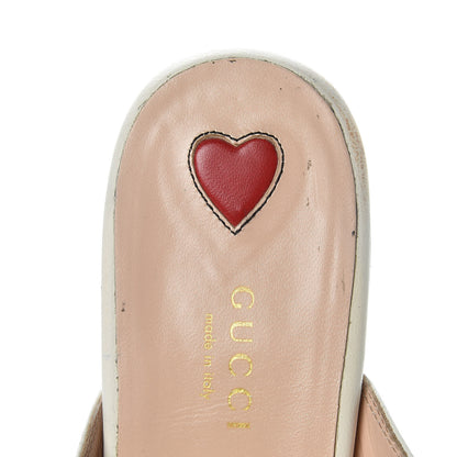 Gucci Goatskin Bee Star Embroidered Womens Princetown Slippers 38.5 Mystic White 13 of 19