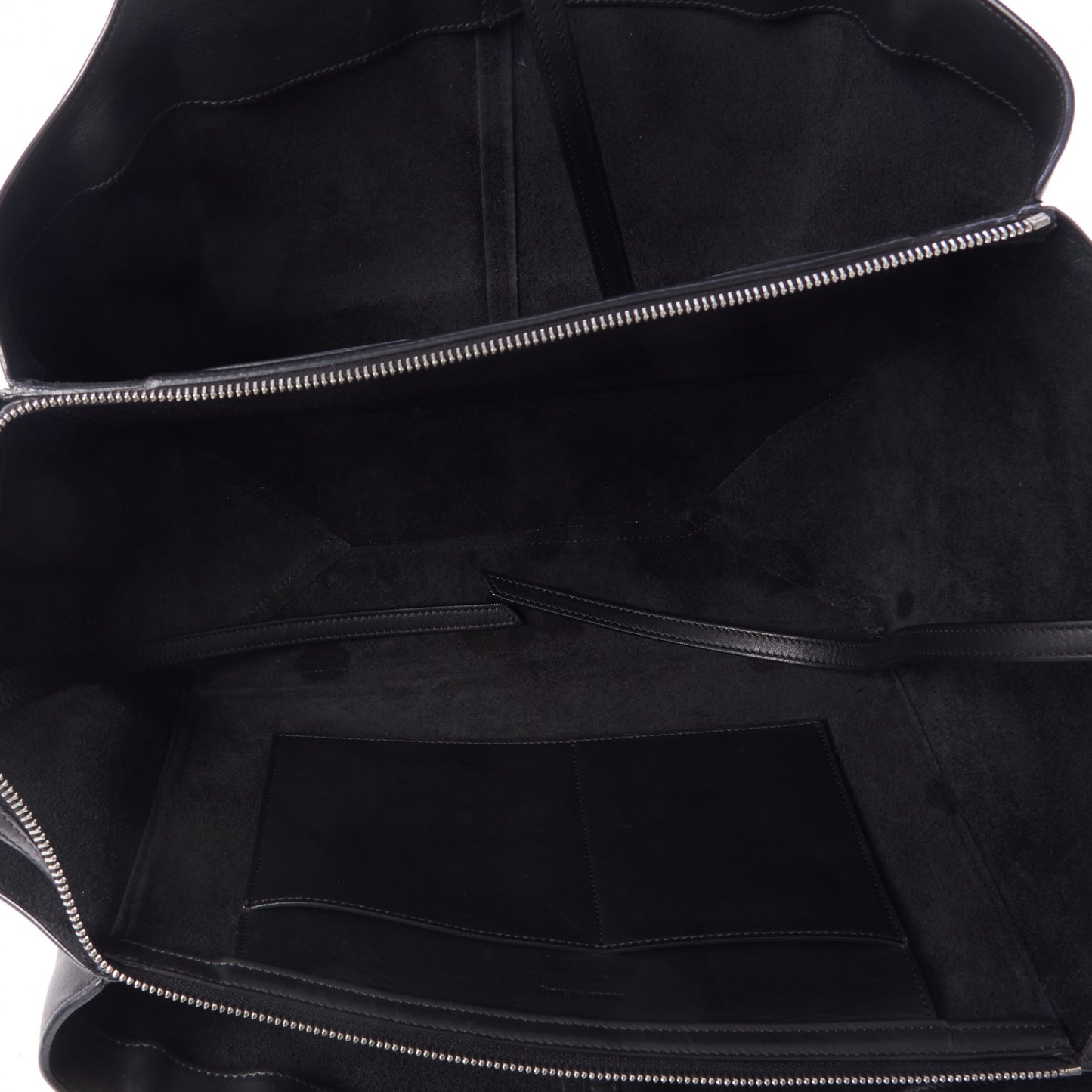 Baby Grained Calfskin Medium Tri-Fold Bag Black