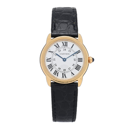 Cartier Stainless Steel 18K Yellow Gold Alligator 29mm Ronde Solo Quartz Watch 1 of 5
