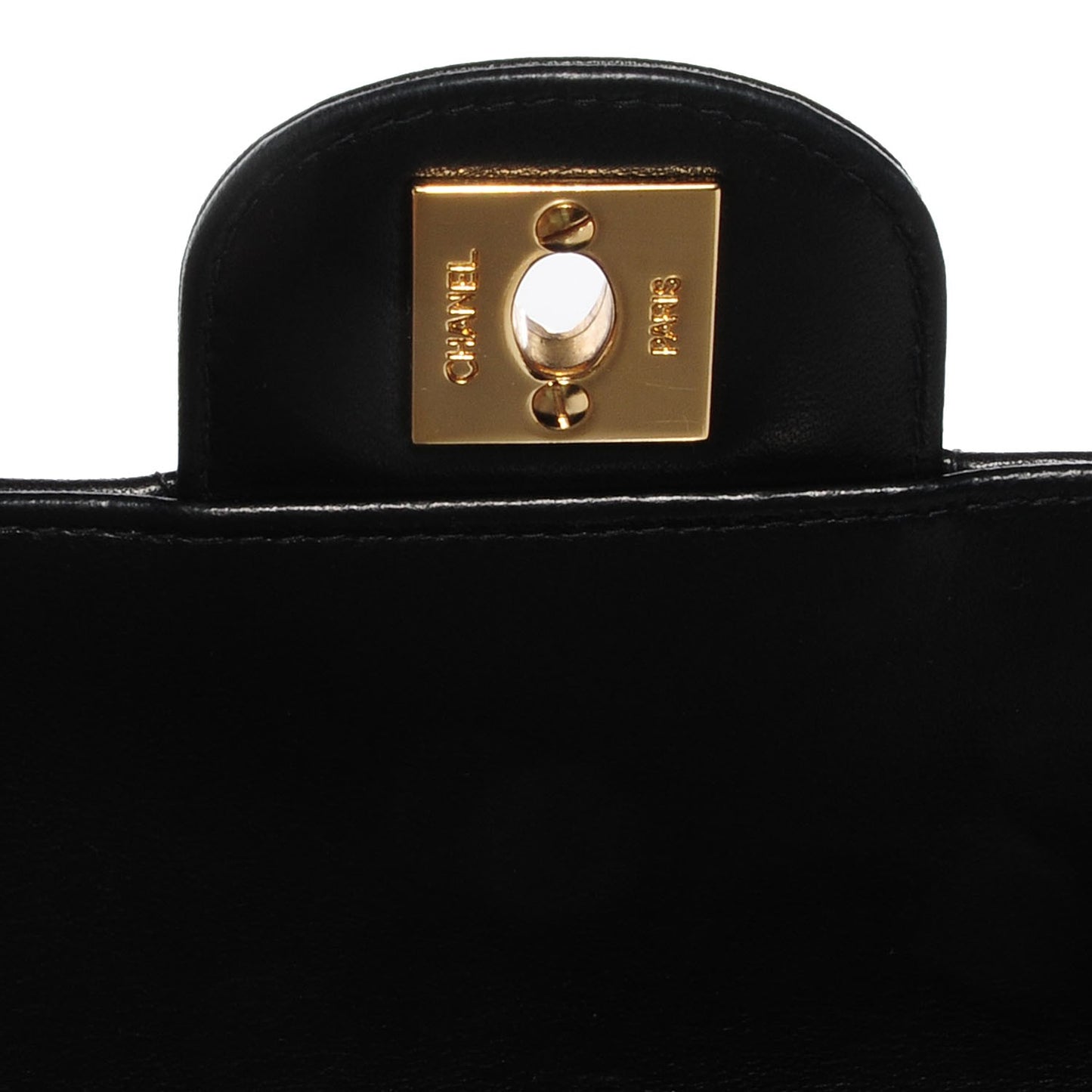 Lambskin East West Chocolate Bar Flap Black