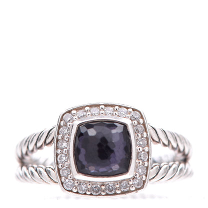 David Yurman Sterling Silver Diamond Black Orchid 7mm Petite Albion Ring 54 7 1 of 5