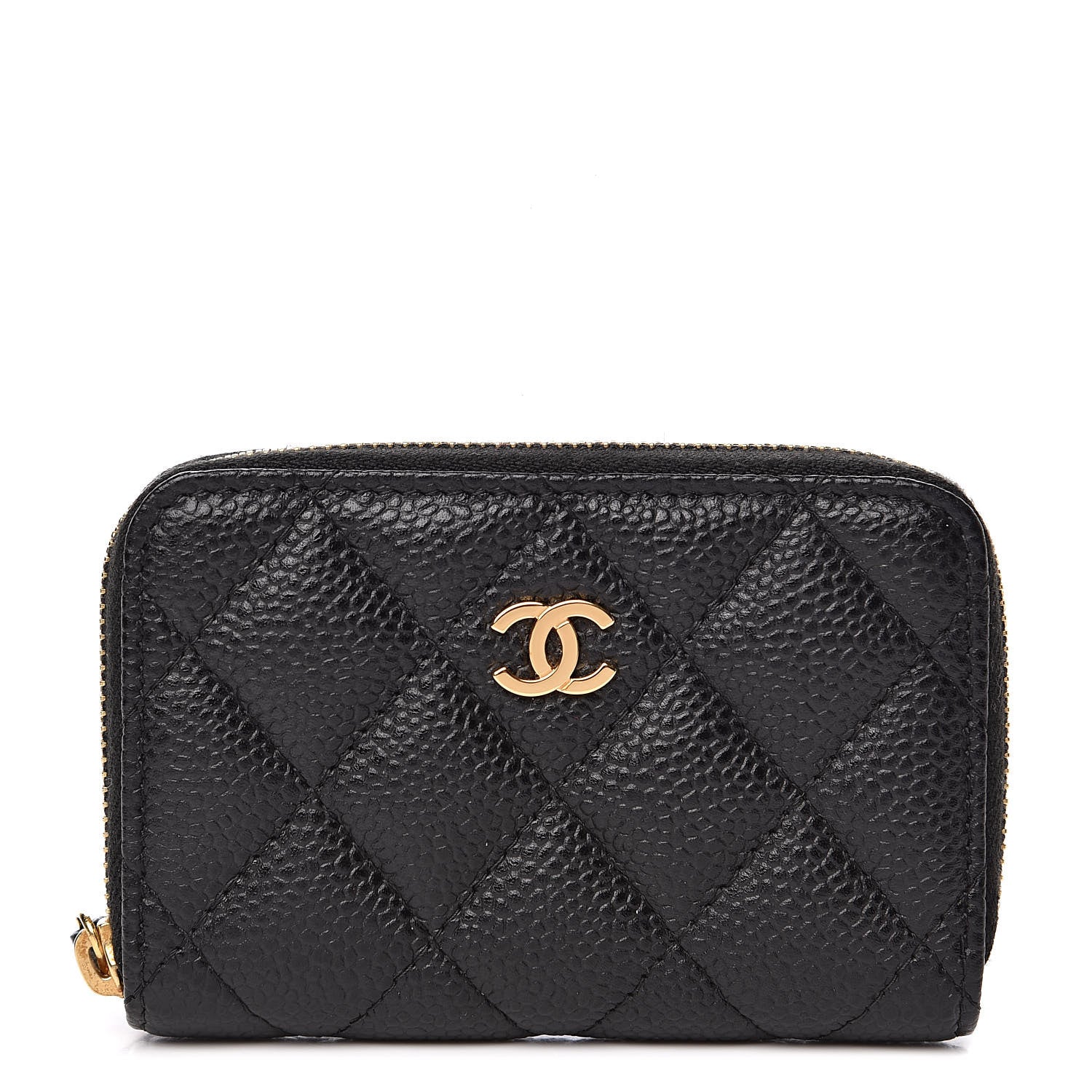 Chanel Caviar Quilted Zip Coin Purse Black 1 of 8