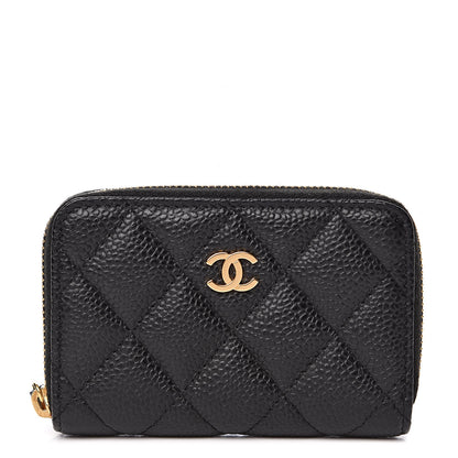 Chanel Caviar Quilted Zip Coin Purse Black 1 of 8