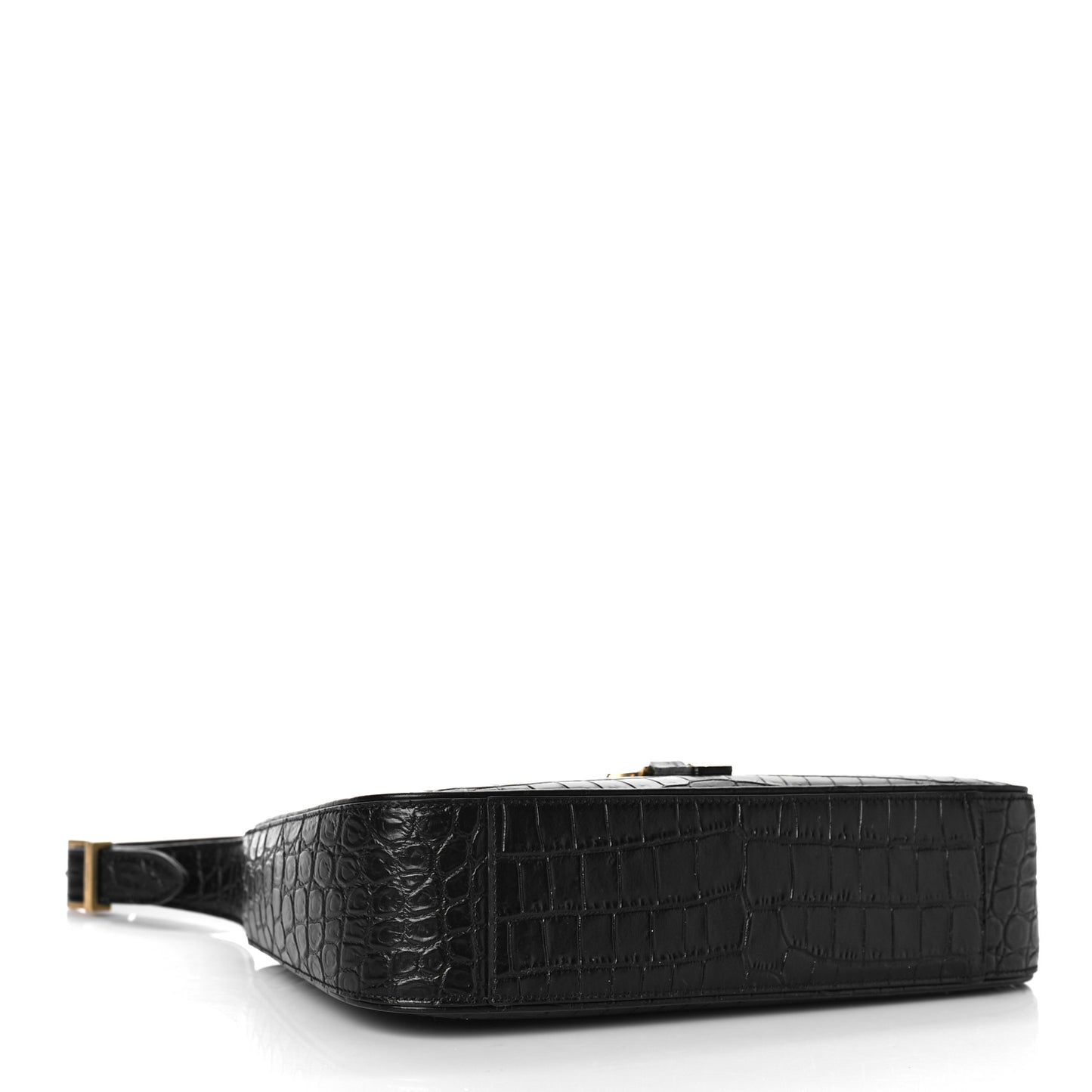 Calfskin Crocodile Embossed Le 5 A 7 Hobo Black