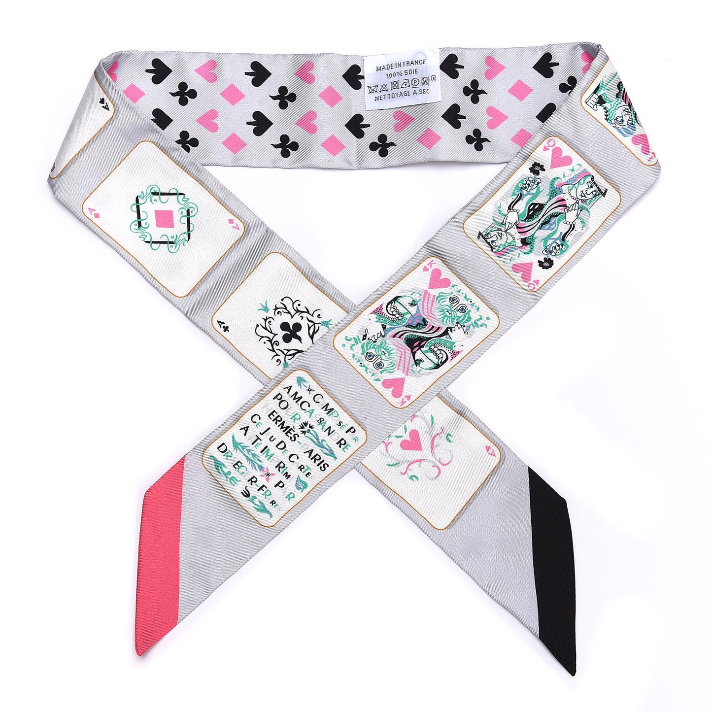 Silk Jeu de Cartes Twilly Gris Perle Rose Noir
