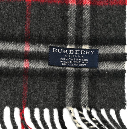 Burberry Cashmere Vintage Check Icon Stripe Scarf Black 7 of 8