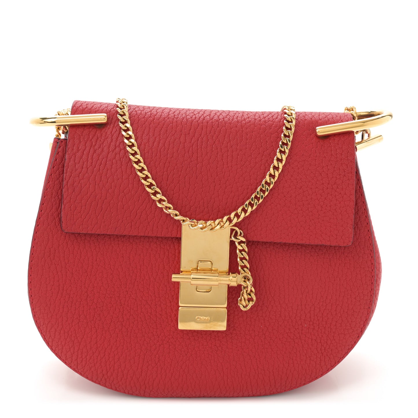 Grained Lambskin Mini Drew Shoulder Bag Plaid Red