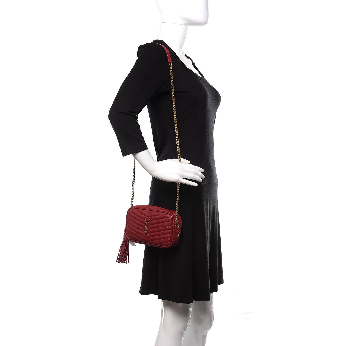 Grain De Poudre Matelasse Monogram Mini Lou Camera Bag Eros Red