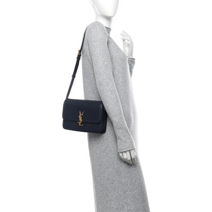 Saint Laurent Box Calfskin Monogram Medium Solferino Satchel Deep Marine 2 of 9