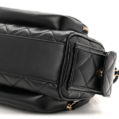 Chanel Shiny Crumpled Lambskin Quilted Small Preppy Pocket Camera Case Black 9 of 9