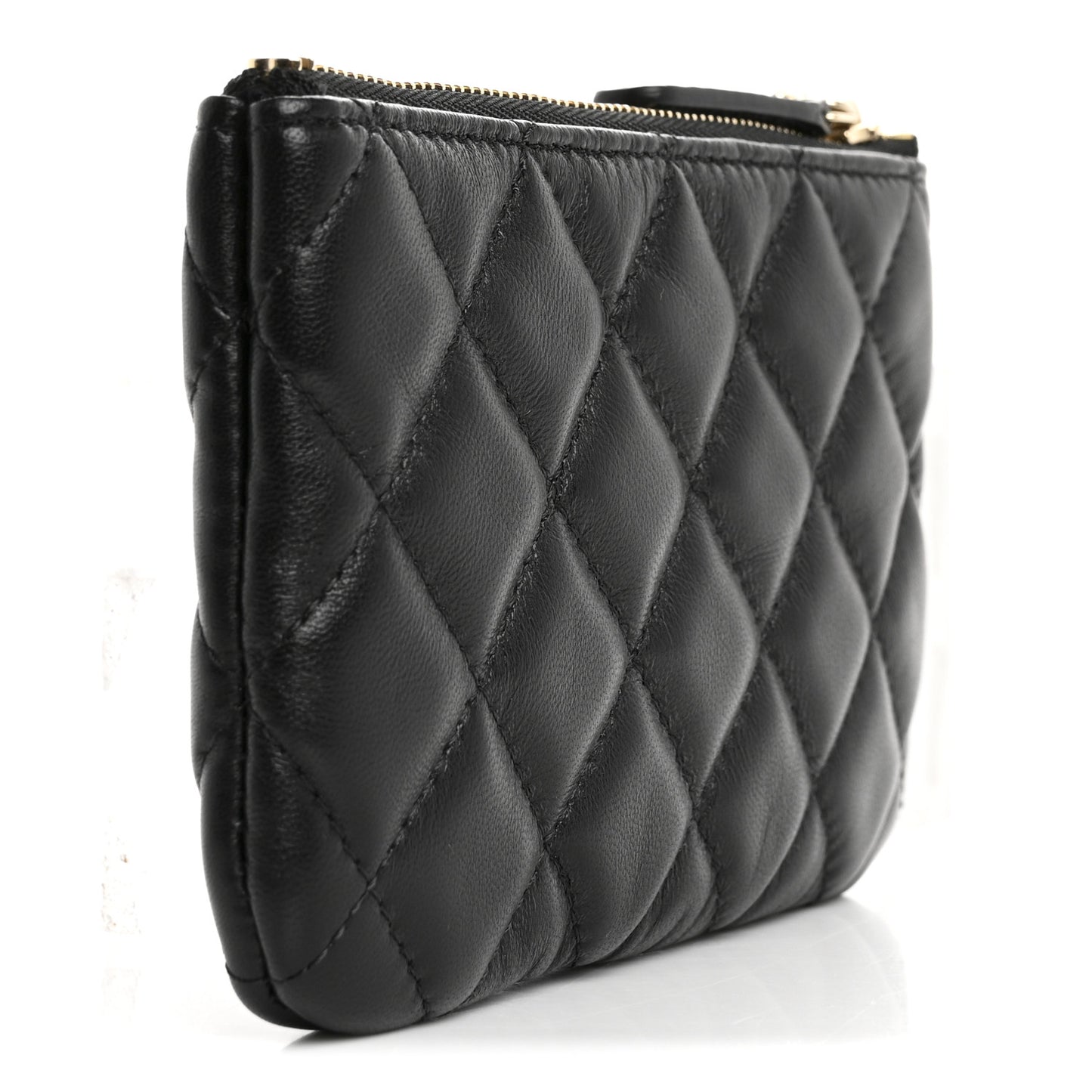 Lambskin Quilted Small No. 5 Cosmetic Case Black