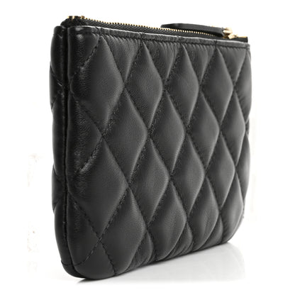 Chanel Lambskin Quilted Small No. 5 Cosmetic Case Black 3 of 9